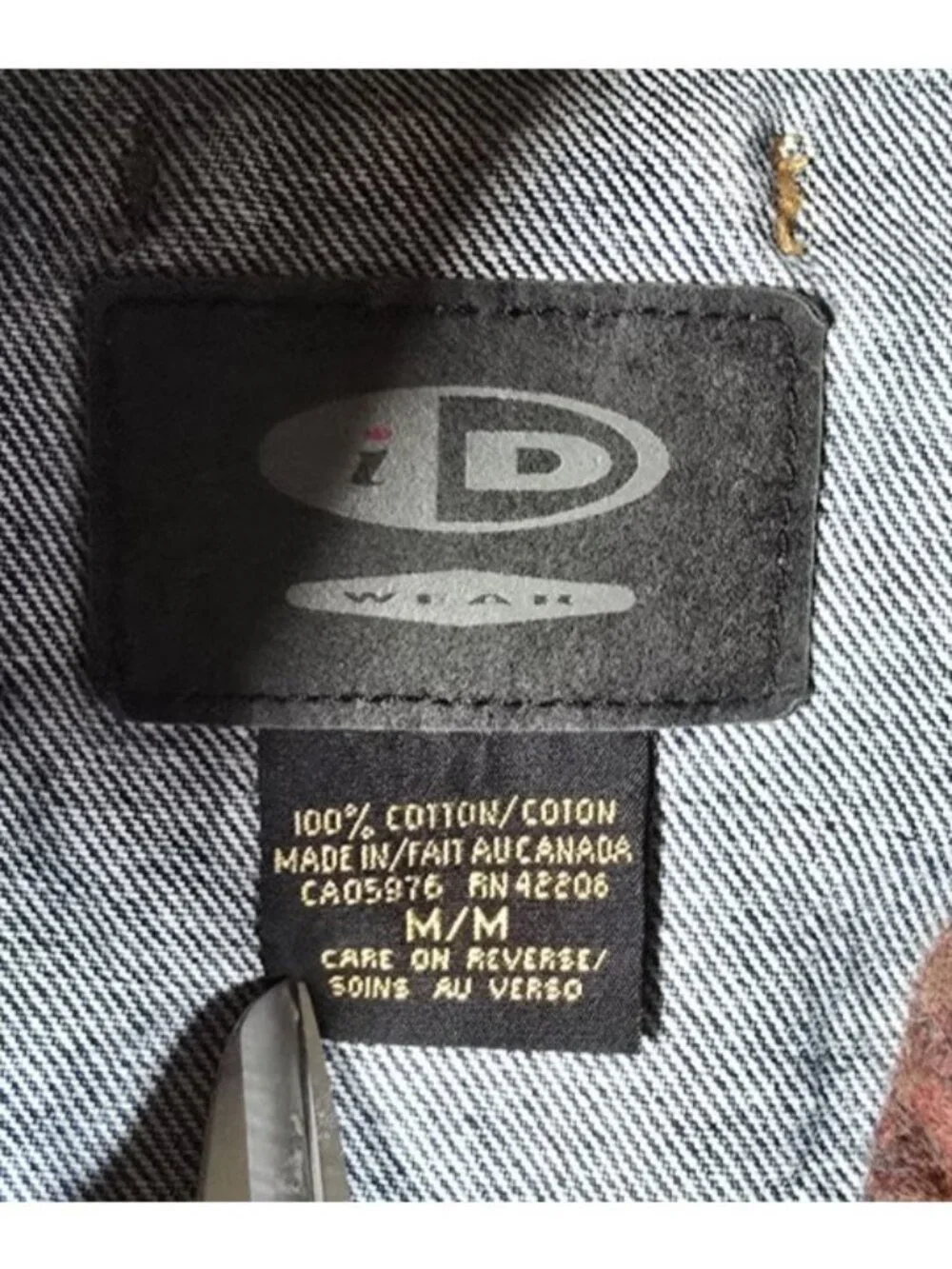 Vintage iD Wear Blue Jean Denim Southwestern Liner Jacket Coat Canada Made Men M